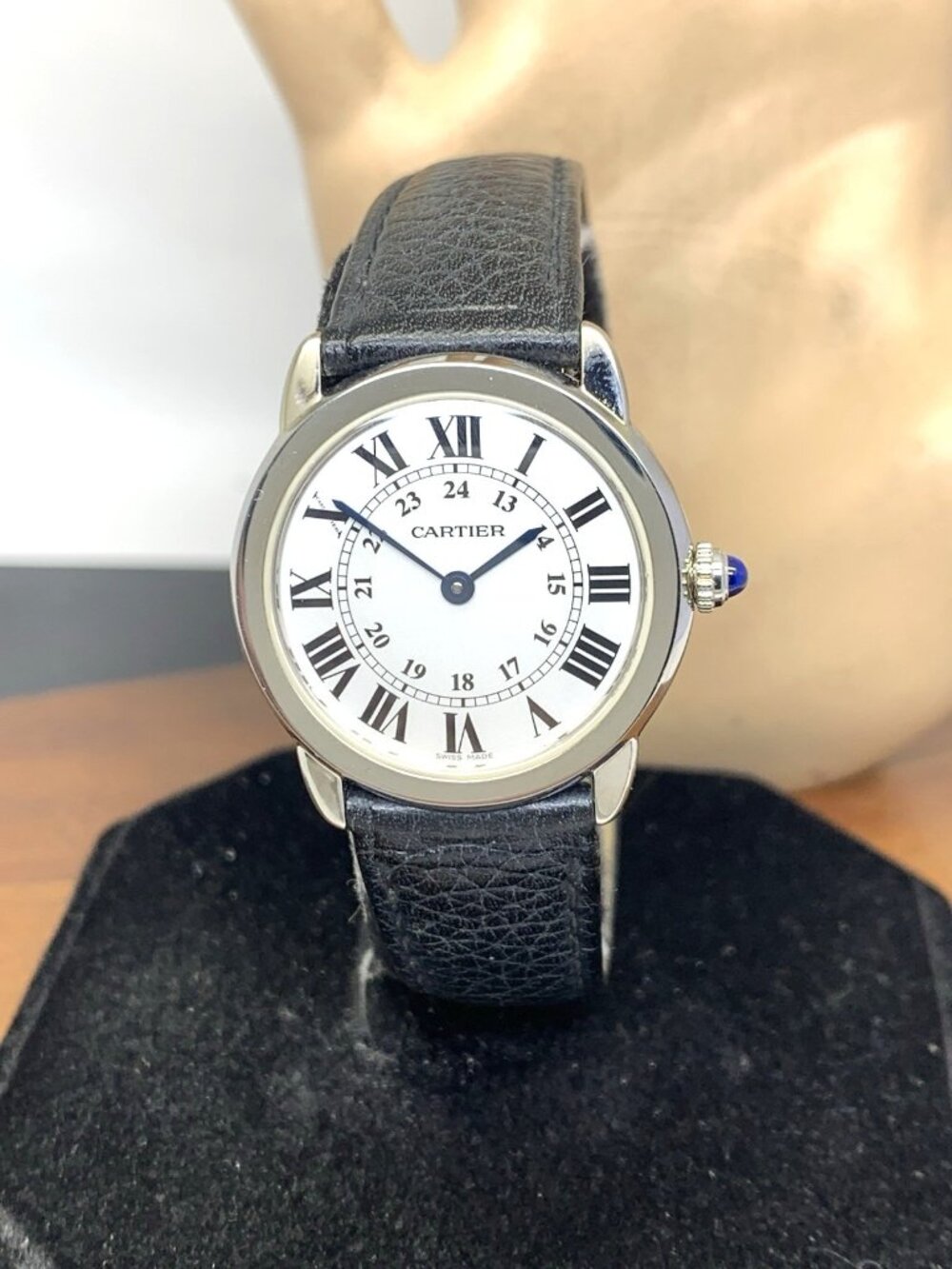 Cartier Ronde Solo WSRN0019 Women's Watch Swiss Quartz Silver Dial Leather 29mm